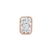 Lab Grown Diamond Single Stud Earring Radiant 0.63 ct. tw. (D, VVS) 14k Rose Gold Bezel