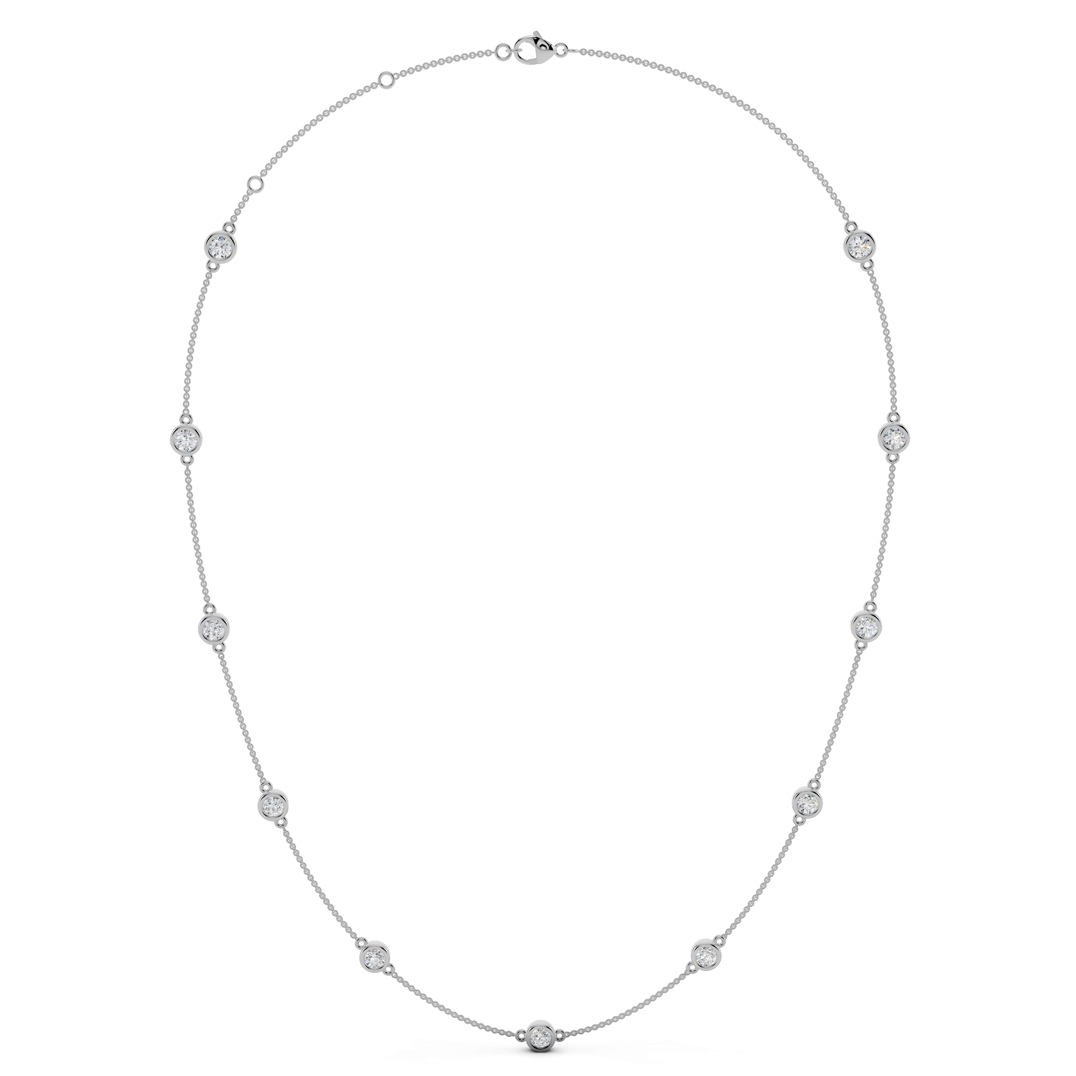2.00 ct. tw Silver & Lab Diamonds by the Yard Necklace (D-E, VS)
