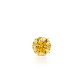 Certified 14k Yellow Gold 4-Prong Basket Round Yellow Diamond Single Stud Earring 0.17 ct. tw. (Yellow, SI1-SI2)