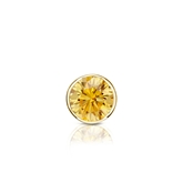 Certified 14k Yellow Gold Bezel Round Yellow Diamond Single Stud Earring 0.25 ct. tw. (Yellow, SI1-SI2)