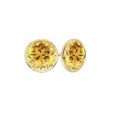 14k Yellow Gold Bezel Round Yellow Diamond Stud Earrings 2.00 ct. tw. (Yellow, SI1-SI2)
